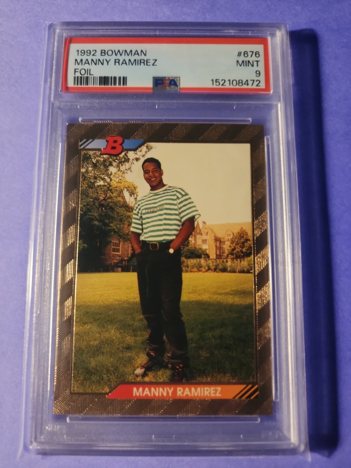 1992 Bowman Manny Ramirez Foil Rookie RC #676 PSA 9 