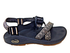 Chaco Cloud Wedge Flat Sandals Gray Nylon Str...
