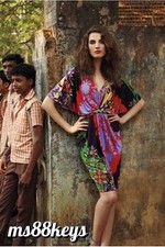 EUC $168 Anthropologie BACK VIEW DRESS Kimono Goddess Ranna Gill SIZE MEDIUM