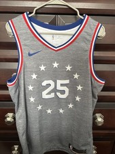 Philadelphia 76ers Jersey Mens Large Gray Ben Simmons 25 NBA Basketball Nike