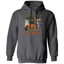 Every Day Is Halloween   Spooky Pumpkin Graphic Unisex Hooded Sweatshirt