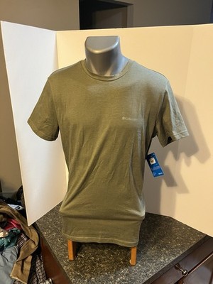 Columbia Men's T-shirt Stone Green Medium- Cotton Polyester - NWT Athletic Fit