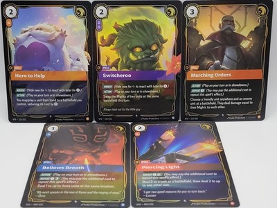 Riftbound Epic Foil Spell Utility Lot x5 Here to Help Switcheroo Marching Orders