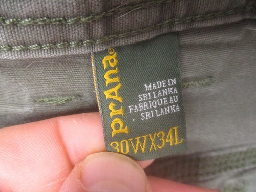 Prana Size 30x34 Mens Organic Cotton Blend Stretch Durable Outdoor Pants 640 - Picture 5 of 8