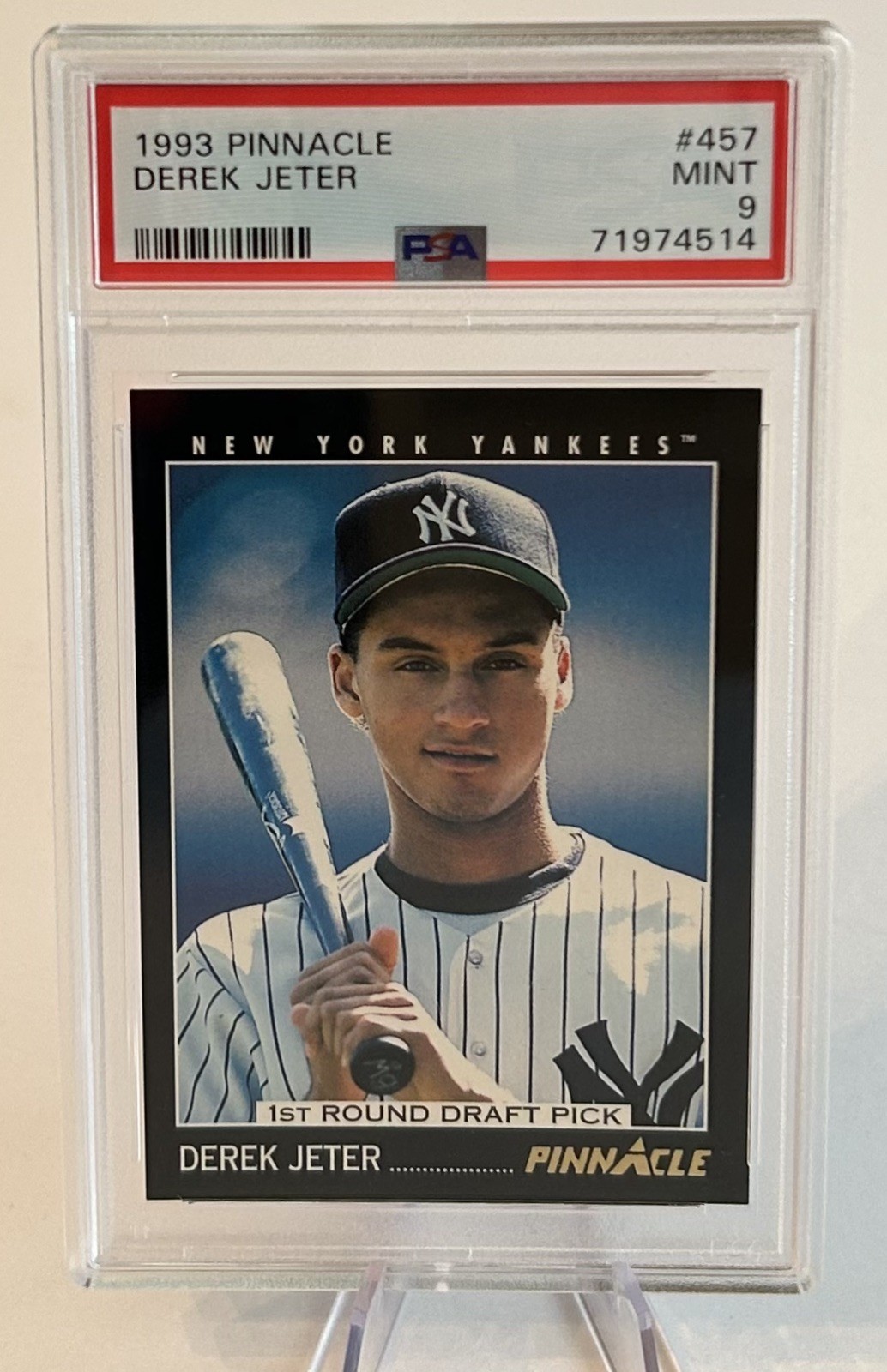 1993 PINNACLE #457 DEREK JETER PSA 9 RC YANKEES HOF