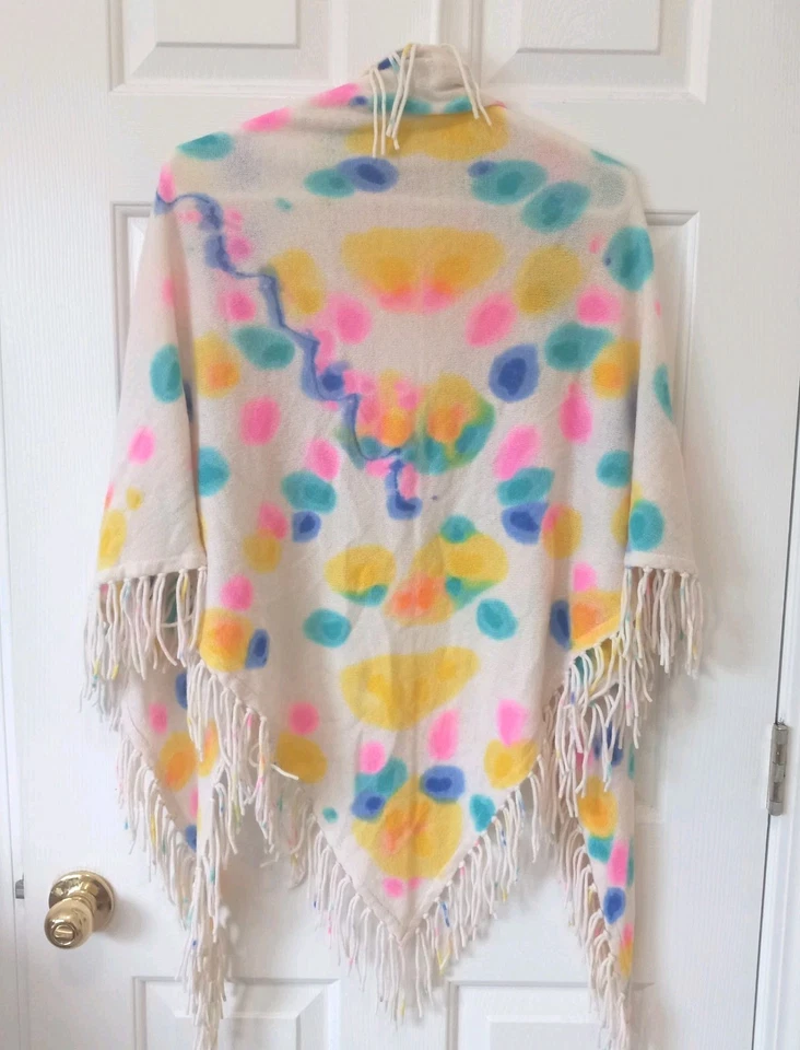 MINNIE ROSE Feminino Tie Dye Frine Triangle Cachecol Envoltório Casual Boho Todos os Dias Tamanho Único - Imagem 2 de 4