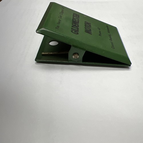 VINTAGE GILDEMEISTER MOTOR GRAND RAPIS MN TELEFON 40 METALLCLIP WERBUNG - Bild 2 von 4