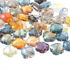 60 Pcs Transparent Shamrock Beads Jewelry Bracelet Making Supplies, Mixed