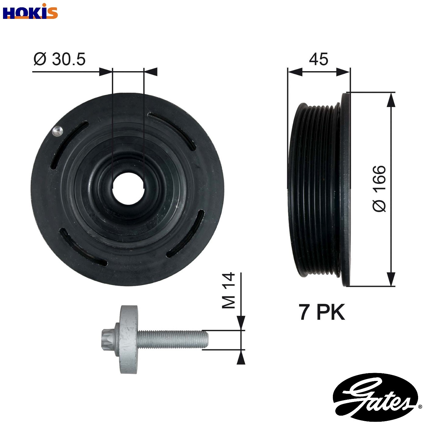Crankshaft Belt Pulley Fits Nissan Opel Renault Vauxhall GATES TVD1054A - Image 2