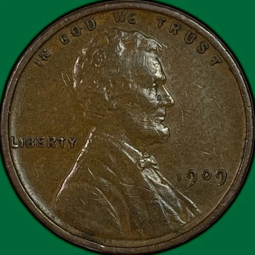 1909-VDB Lincoln Wheat Cent Choice Extremely Fine XF+ Coin #34261