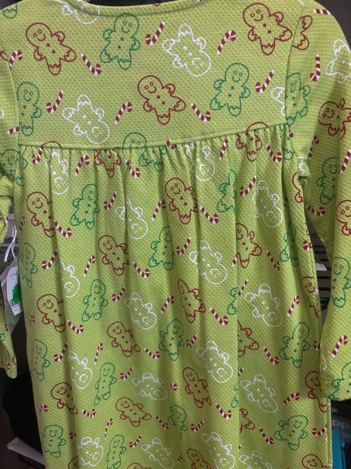 J. KHAKI GIRL'S SIZE 2T CHRISTMAS DRESS GINGERBREAD MEN CANDY CANES HOLIDAY - Image 3 of 3