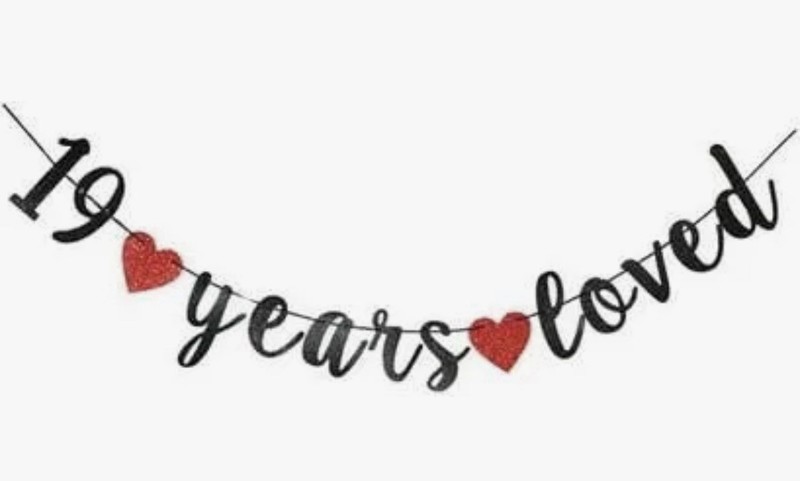 19 Years Loved Black Banner
