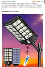 Gefolly SL-5200W Solar Street Lights Outdoor, 520000LM Commercial Parking Lot