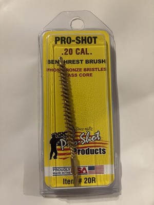 Pro-Shot 20R Bore Brush  .20/ .204 Cal Rifle #5-40'' Thread Bronze Bristles Brass