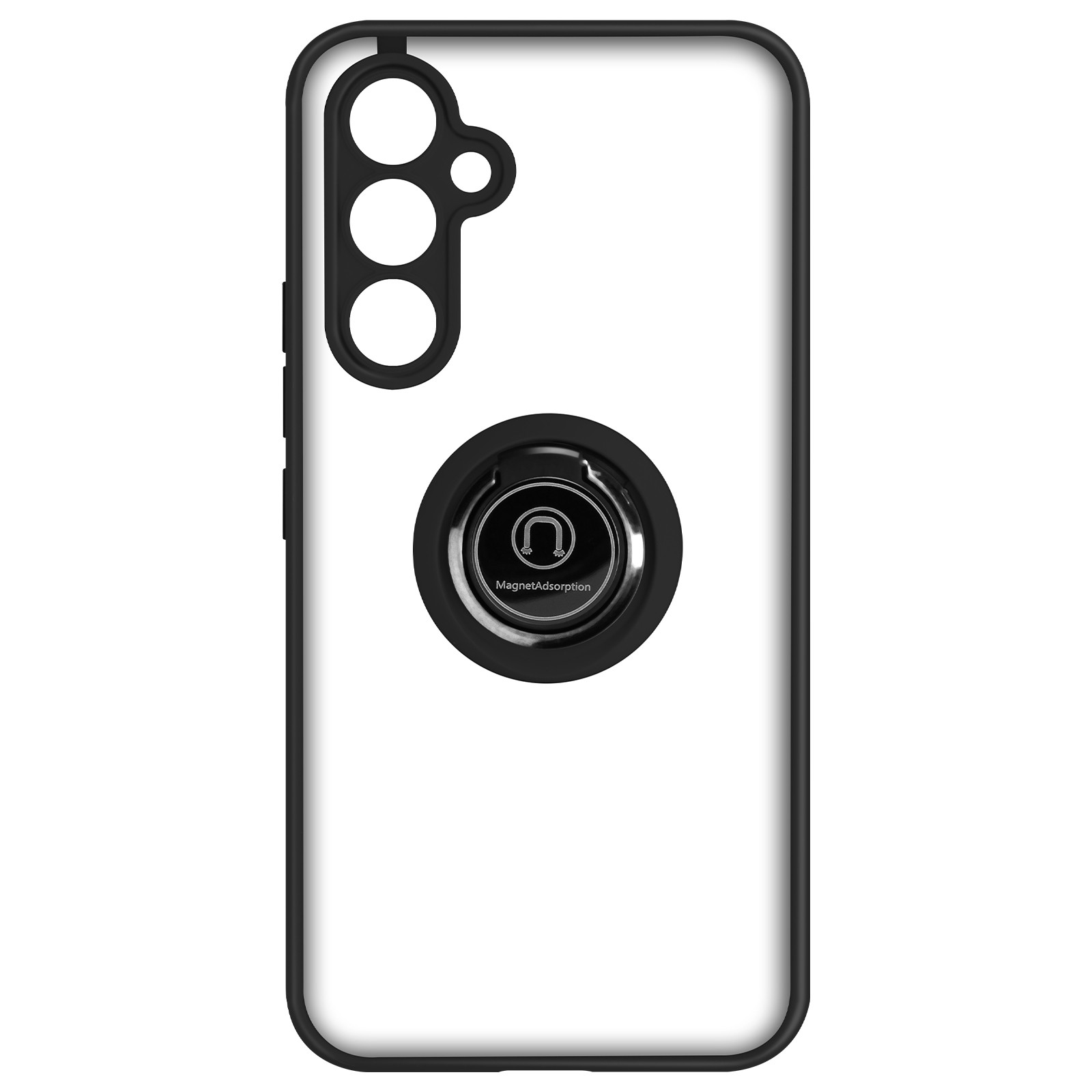 Coque Samsung A54 5G antichoc bimatière à anneau métallique