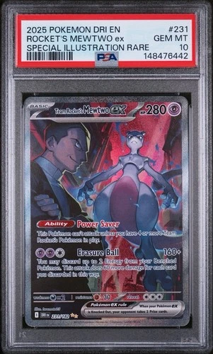 Pokemon 2025 Team Rocket's Mewtwo ex 231/182 SIR Destined Rivals GEM MINT PSA 10