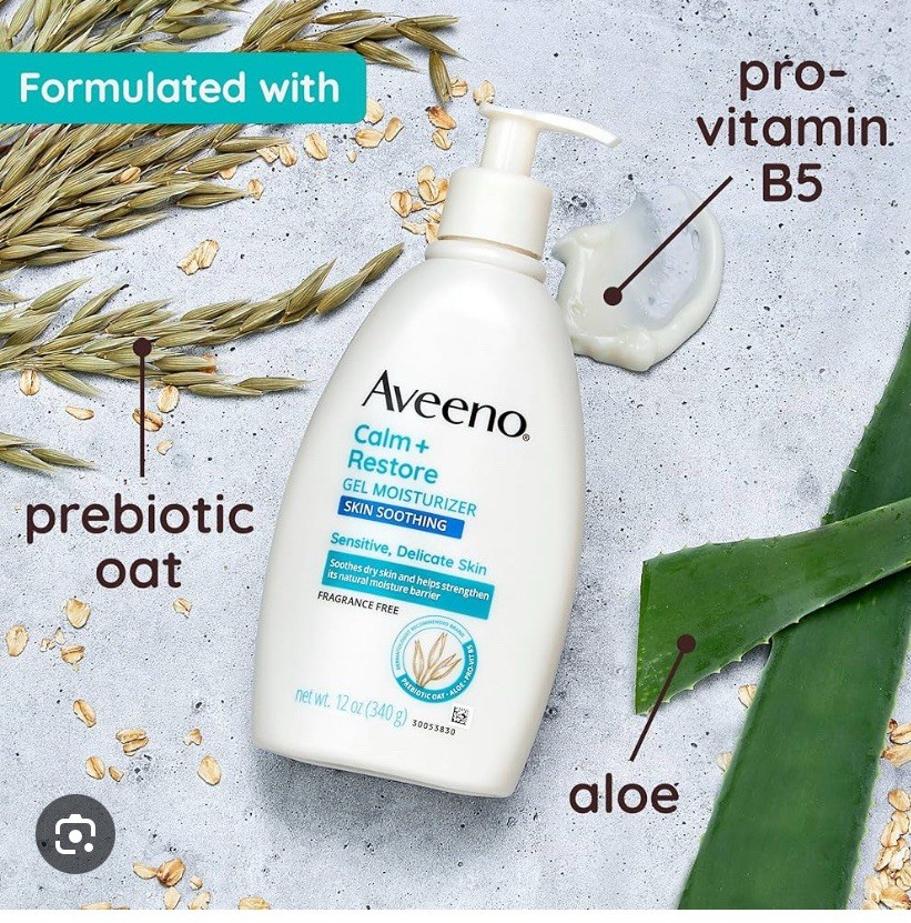 Aveeno Calm Restore Oat Repairing Lotion Fragrance Free 12oz Moisturizing Disc