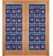 Classroom Headphone Storage Organizer 2 Pack - 30 Pockets Wall Hanging Numbered