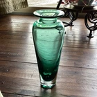 Blenko green glass vase