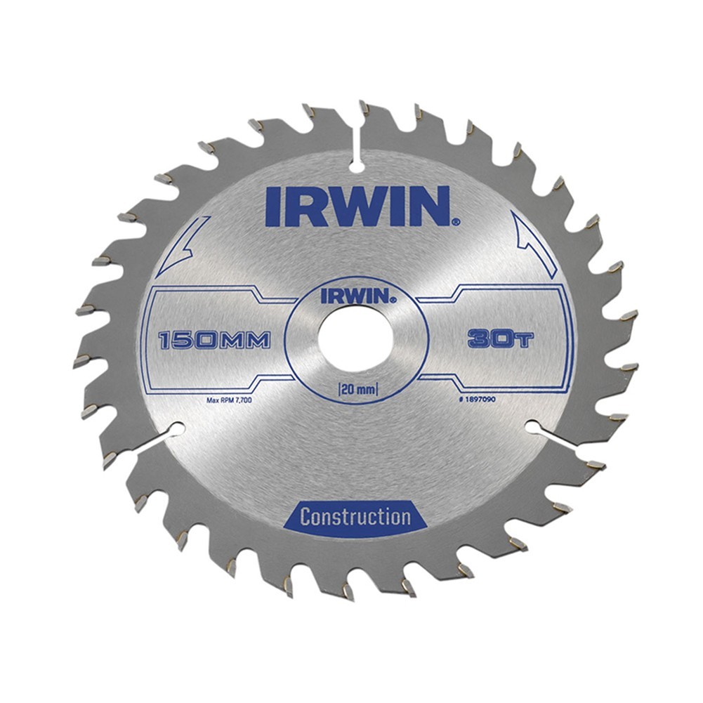 Irwin Construction Circular Saw Blade 150 X 20Mm X 30T Atb - Grey - Image 2