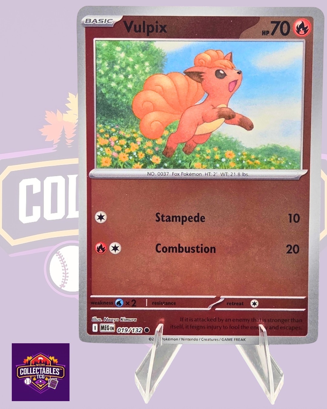 Vulpix 019/132 Me01: Mega Evolution Reverse Holo - Pokemon TCG NM Free Shipping
