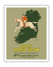 Dublin Horse Show - Vintage Pan American Travel Poster by Olive Whitmore c.1954