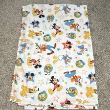 VTG STAINED Disney Mickey Mouse Donald Duck Goofy Bedding Sheet