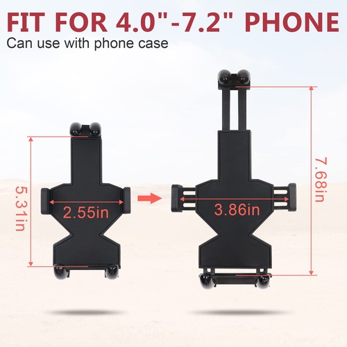 Supporto Telefono UTV - 360 Supporto Telefono Resistente Regolabile Adatto per 1,75 a 2 in... - Foto 6 di 8