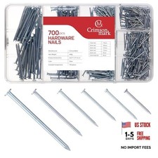 Nails Assortment Kit - 700 PCS Galvanized High-Carbon Steel Nails for Silver