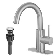 Bar Sink Faucet, Bathroom Kitchen 360  Rotatable Faucet, Brushed Nickel Singl...