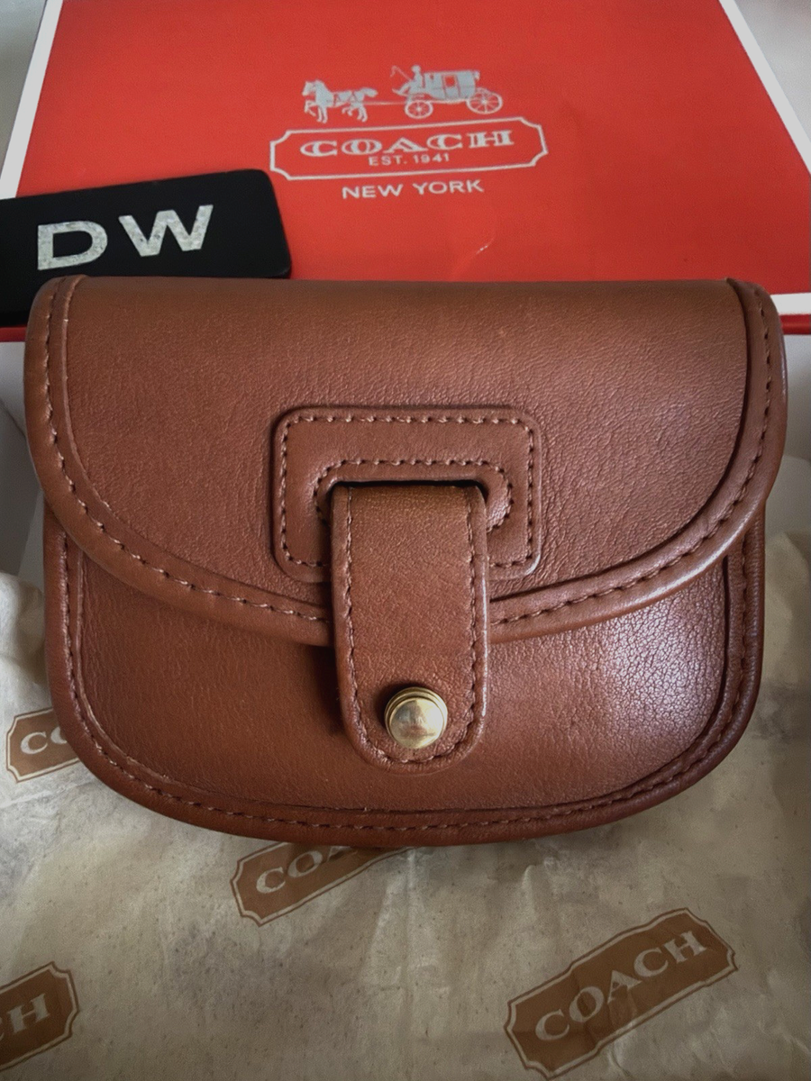 RARE COACH VINTAGE HAMILTON MINI PURSE CLUTCH BRITISH TAN LEATHER