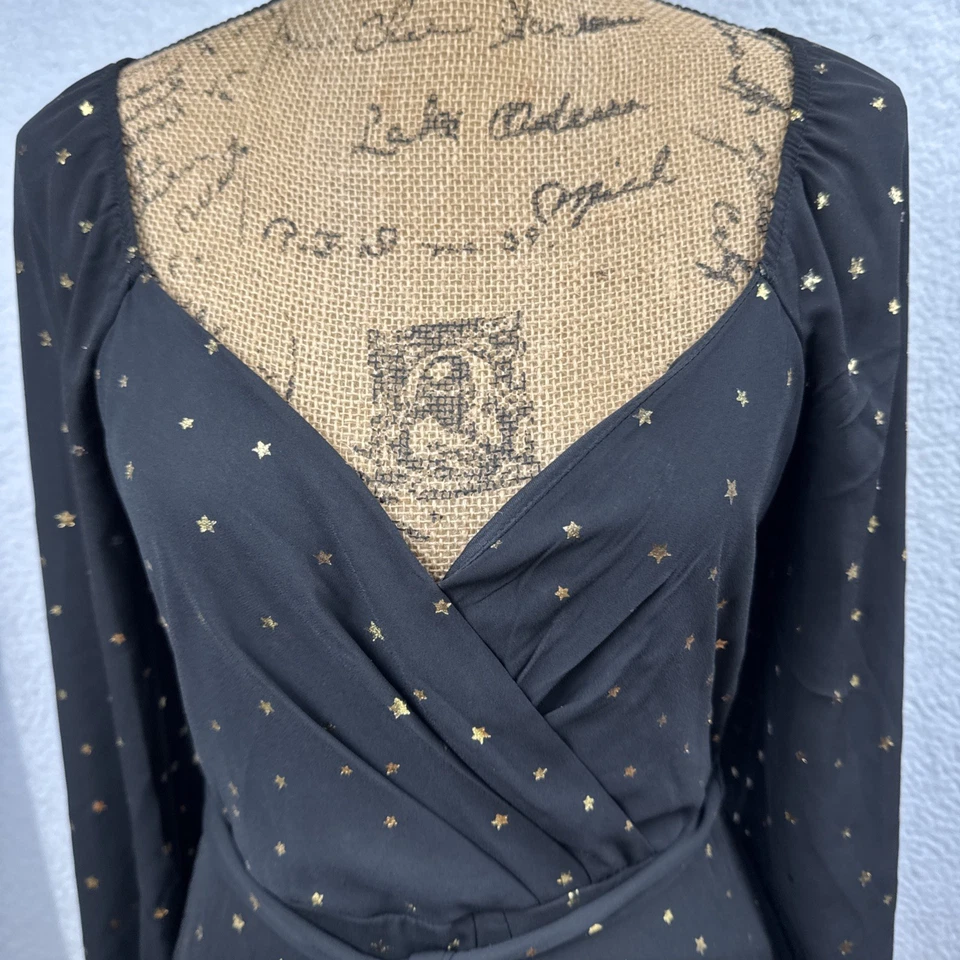 Женщин надежном мини-платье оборки черное золото звезды темно фея прихотливый ведьма M - Изображение 2 из 4