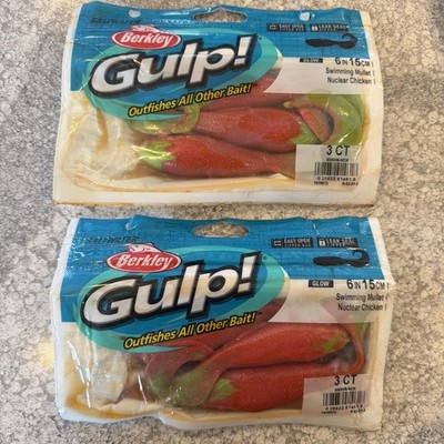 2 Packs Berkley Gulp Saltwater 6  Swimming Mullet Nuclear Chicken