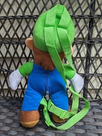 2011 Nintendo Super Mario Bros Luigi 18" Plush Backpack NES SNES N64 Wii Switch