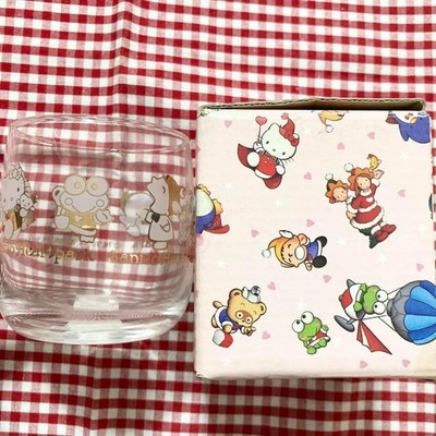 Sanrio Glass Cup Hello Kitty Keroppi Hangyodon Pokopon Diary New in Box