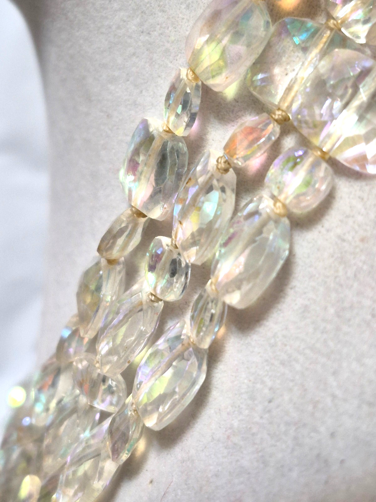 Vintage Glass rectangular Aurora Borealis Crystal… - image 6