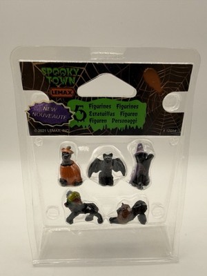 Lemax Spooky Town Halloween Cats Set of 5 #12014 2021 Figurines NEW Sealed