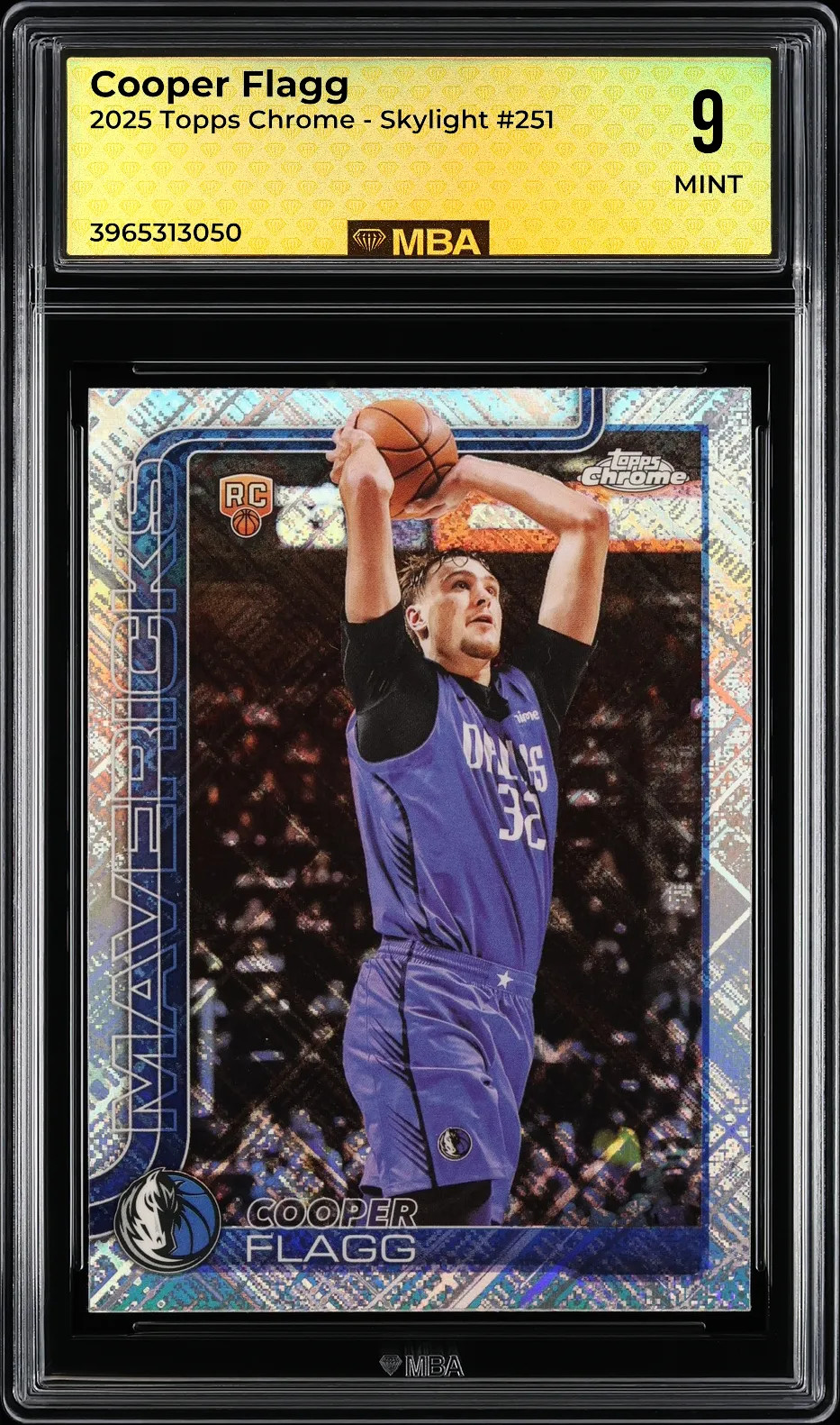 2025 Topps Chrome Cooper Flagg #251 Skylight MBA 9 Mint Rookie