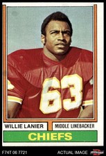 1974 Topps #480 Willie Lanier Chiefs HOF Morgan St 3 - VG