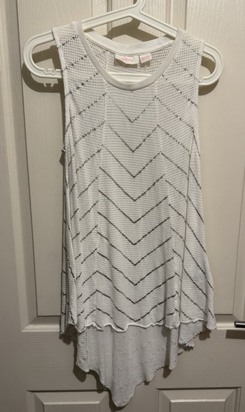 Sass And Bide Top Size Small Express Okura Cotton White Silver Tank