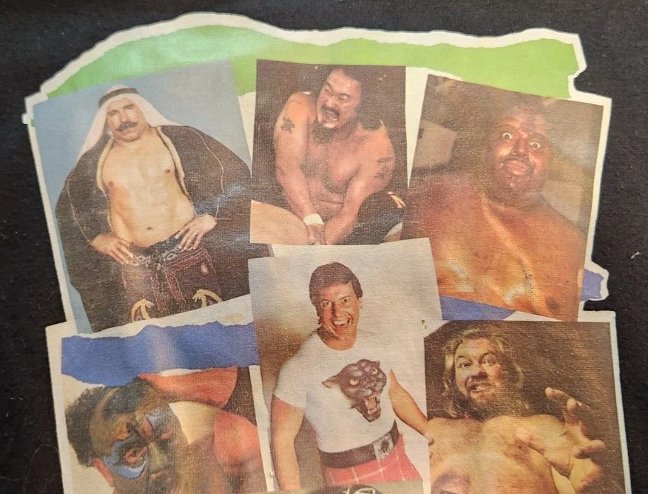 Etiqueta de colección WWF Abdullah Iron Sheik Roddy Piper Boys Kamala talla M 38-40 Jerzees Foto 3 de 4