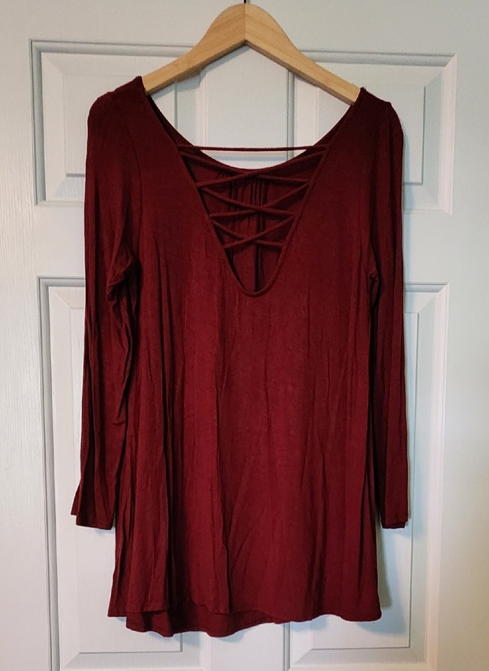 The burgandy Faux Top