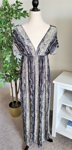 dark green snake print dress