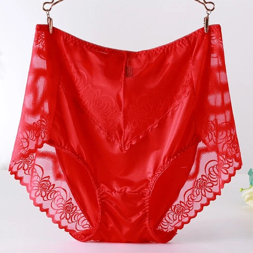 Satin Faux Silk Mesh Lady Lace Embroidery Underwear Briefs Loose Knickers LOT - Picture 10 of 16