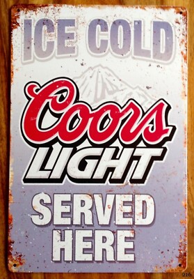 Coors helles Bier Blechschild Männerhöhle Bar Getränk Kneipe Plakette Party Vintage Geschenk
