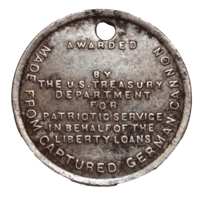 1919 Victory Liberty Loan Medallion Token made from Captured WWI