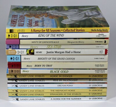 Lot of 14 SC Fiction Books About Horses Sandy Lane Stables Marguerite Henry