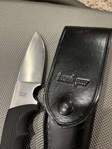 Kershaw 1030TF Japan Hunter Fixed Blade Knife Black Leather Sheath Nice! - Picture 3 of 10