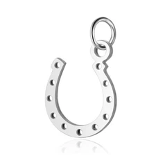 Stainless Steel Horseshoe Charm Pendant Silver Tone Good Luck