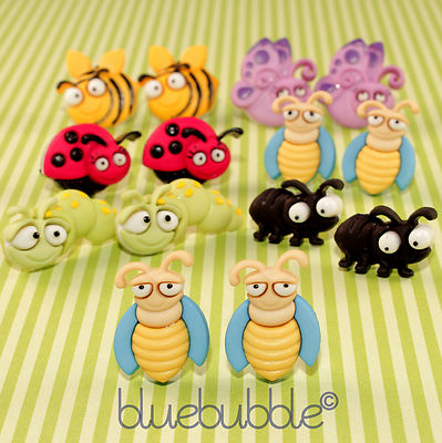 FUNKY GARDEN BUG OHRRINGE NIEDLICH KAWAII INSEKT SPASS NATUR WILDTIERE TIER GESCHENK 